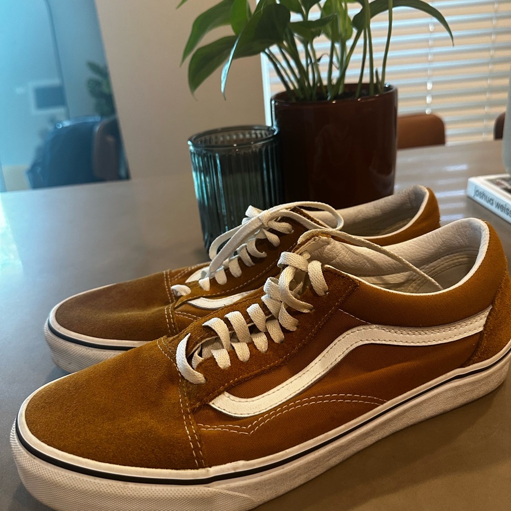 Vans Brown and White Old Skool Sneakers